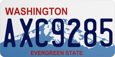 WA license plate AXC9285