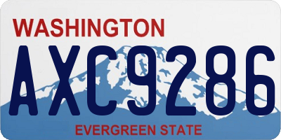 WA license plate AXC9286
