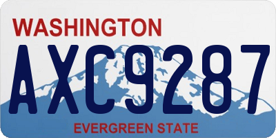 WA license plate AXC9287