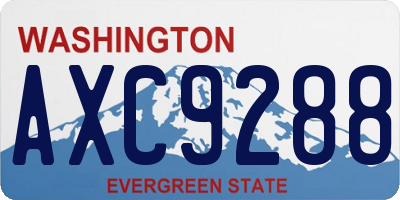 WA license plate AXC9288