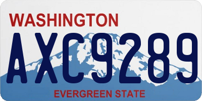 WA license plate AXC9289