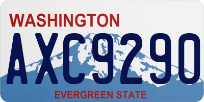 WA license plate AXC9290