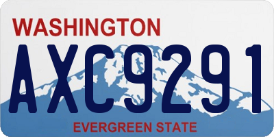 WA license plate AXC9291