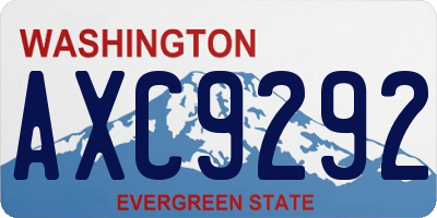 WA license plate AXC9292