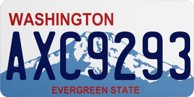 WA license plate AXC9293