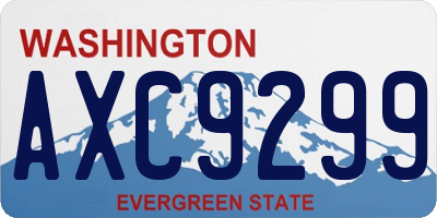 WA license plate AXC9299