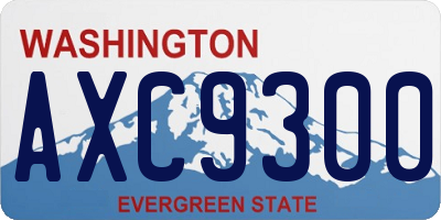 WA license plate AXC9300