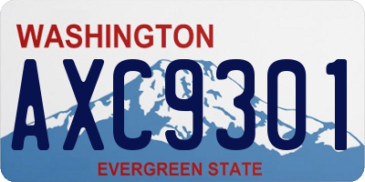 WA license plate AXC9301