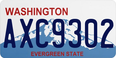 WA license plate AXC9302