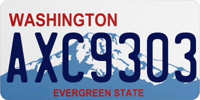 WA license plate AXC9303