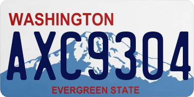 WA license plate AXC9304
