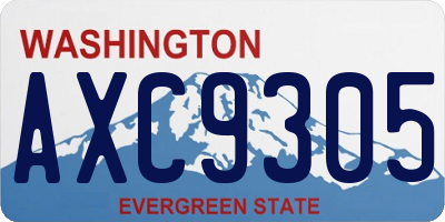 WA license plate AXC9305