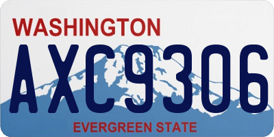 WA license plate AXC9306