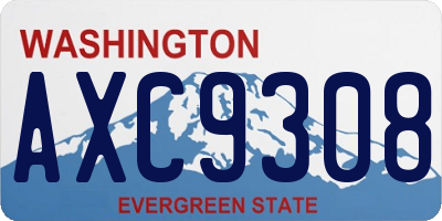 WA license plate AXC9308