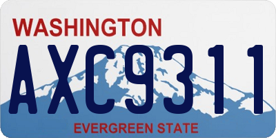 WA license plate AXC9311