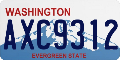 WA license plate AXC9312