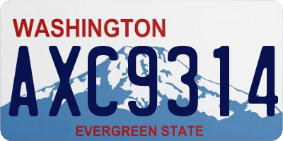 WA license plate AXC9314