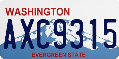 WA license plate AXC9315
