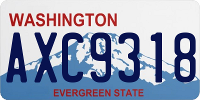 WA license plate AXC9318