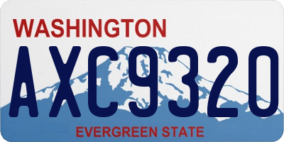 WA license plate AXC9320