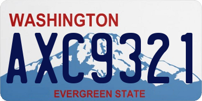 WA license plate AXC9321