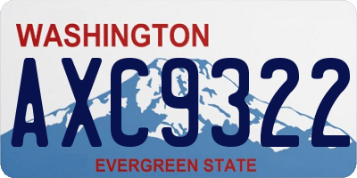 WA license plate AXC9322