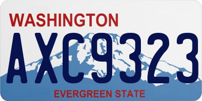 WA license plate AXC9323