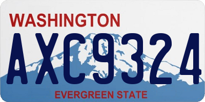 WA license plate AXC9324