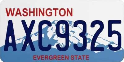 WA license plate AXC9325