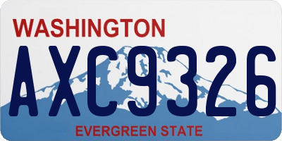 WA license plate AXC9326