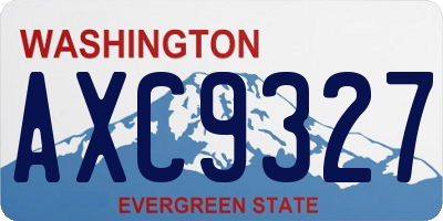 WA license plate AXC9327