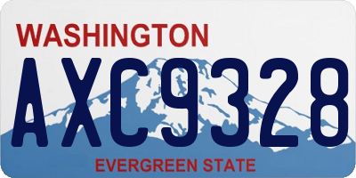 WA license plate AXC9328