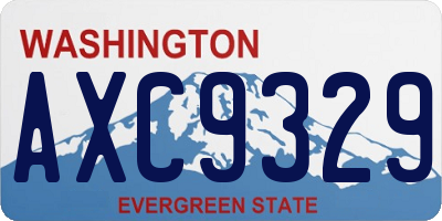 WA license plate AXC9329