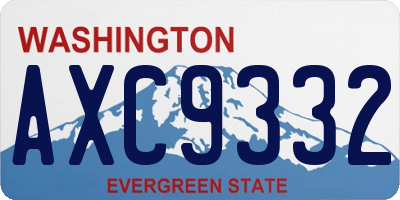 WA license plate AXC9332
