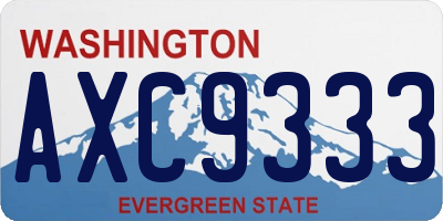WA license plate AXC9333