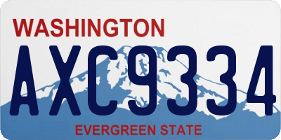 WA license plate AXC9334