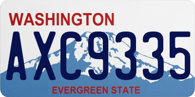 WA license plate AXC9335