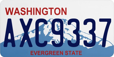 WA license plate AXC9337