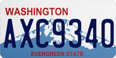 WA license plate AXC9340