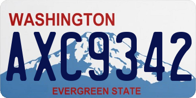 WA license plate AXC9342