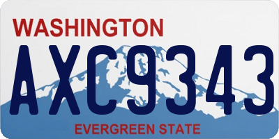 WA license plate AXC9343