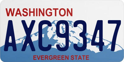 WA license plate AXC9347