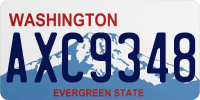 WA license plate AXC9348