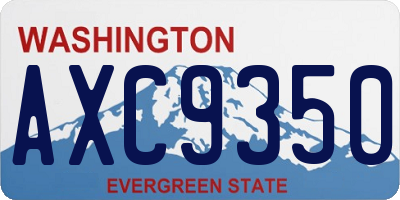 WA license plate AXC9350