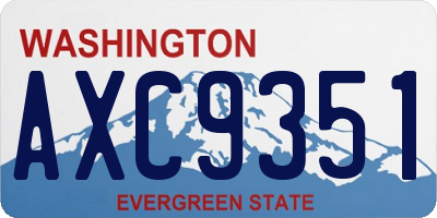 WA license plate AXC9351