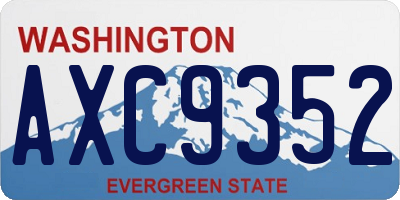 WA license plate AXC9352
