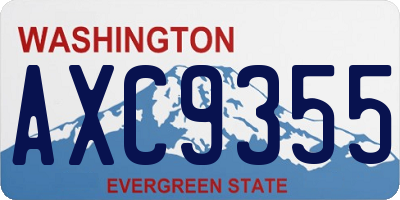 WA license plate AXC9355