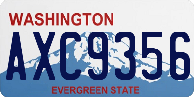 WA license plate AXC9356
