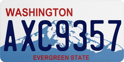 WA license plate AXC9357