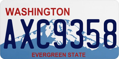 WA license plate AXC9358